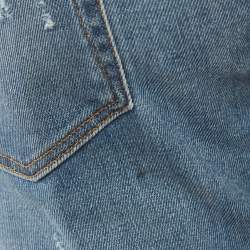 Pre Owned Dolce & Gabbana Blue Denim Distressed Slim Fit Jeans M/Waist 32"