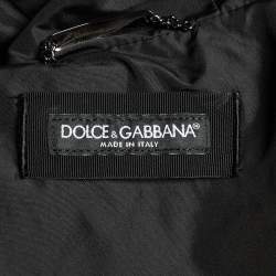 Pre Owned Dolce & Gabbana Black Nylon Zip Up Bomber Jacket M