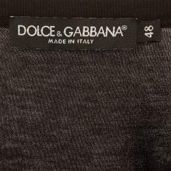 Pre Owned Dolce & Gabbana Black Embroidered Jersey T-Shirt M