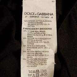 Pre Owned Dolce & Gabbana Black Embroidered Jersey T-Shirt M