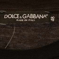 مملوكة مسبقًا Dolce & Gabbana Black DG Embossed Jersey T-Shirt M
