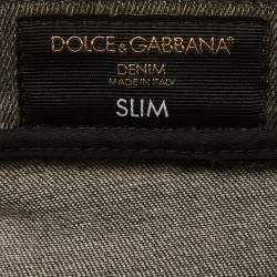 Pre Owned بنطلون جينز دولتشي أند غابانا دينم رمادي ضيق مقاس متوسط (ميديم) الخصر 33"
