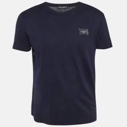 مملوكة مسبقًا تي شيرت دولتشي أند غابانا بلو جيرسي برقبة دائرية مقاس متوسط