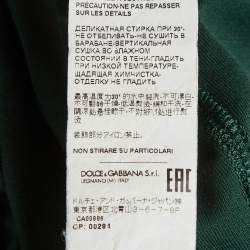 Pre Owned تي شيرت دولتشي أند غابانا جيرسي بلوحة الشعار أخضر مقاس متوسط