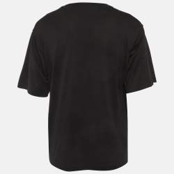 Pre Owned Dolce & Gabbana Black Jersey DG Detail T-Shirt M