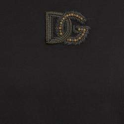 Pre Owned Dolce & Gabbana Black Jersey DG Detail T-Shirt M
