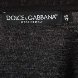 Pre Owned Dolce & Gabbana Black Jersey DG Detail T-Shirt M