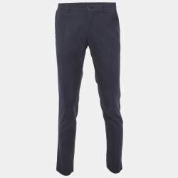 مملوكة مسبقًا Dolce & Gabbana Navy Blue Wool Regular Fit Trousers M