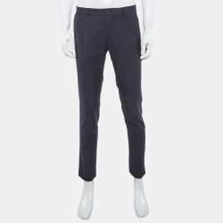 مملوكة مسبقًا Dolce & Gabbana Navy Blue Wool Regular Fit Trousers M