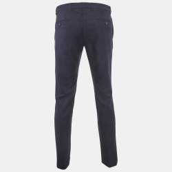 مملوكة مسبقًا Dolce & Gabbana Navy Blue Wool Regular Fit Trousers M