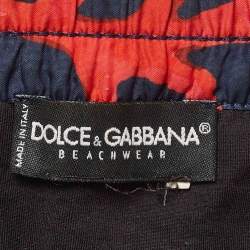 Pre Owned Dolce & Gabbana Beachwear Blue Coral Print Synthetic Swim Shorts M