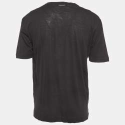 Pre Owned Dolce & Gabbana Black Jersey Patchwork T-Shirt L