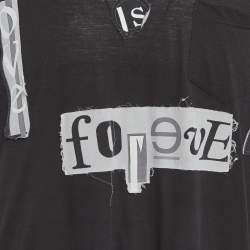 Pre Owned Dolce & Gabbana Black Jersey Patchwork T-Shirt L