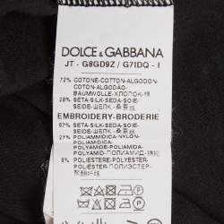 Pre Owned Dolce & Gabbana Black Jersey Patchwork T-Shirt L