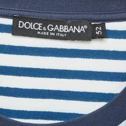 Pre Owned تي شيرت دولتشي أند غابانا بلو جيرسي برقبة دائرية مقاس متوسط