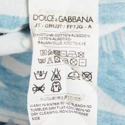 Pre Owned تي شيرت دولتشي أند غابانا بلو جيرسي برقبة دائرية مقاس متوسط