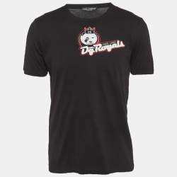 Pre Owned Dolce & Gabbana Black Applique Jersey T-Shirt XL