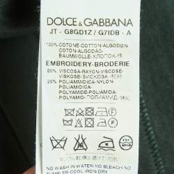 Pre Owned تي شيرت دولتشي أند غابانا بلو جيرسي برقبة دائرية مقاس متوسط