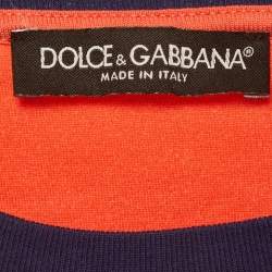 Pre Owned Dolce & Gabbana Red/Blue Jersey Crociata T-Shirt S