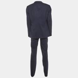 Pre Owned Dolce & Gabbana Navy Blue Wool Regular Fit Suit XL