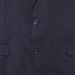 Pre Owned Dolce & Gabbana Navy Blue Wool Regular Fit Suit XL