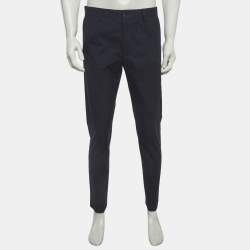 Pre Owned Dolce & Gabbana Blue Plaid Cotton Trousers M