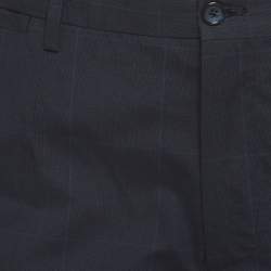 Pre Owned Dolce & Gabbana Blue Plaid Cotton Trousers M