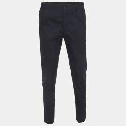 مملوكة مسبقًا Dolce & Gabbana Blue Plaid Cotton Trousers M