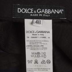 Pre Owned Dolce & Gabbana Blue Plaid Cotton Trousers M