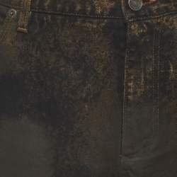 Pre Owned Dolce & Gabbana Brown Denim Distressed Jeans XL/Waist 34"