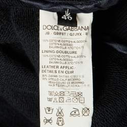 Pre Owned Dolce & Gabbana Navy Blue Cotton Zip Up Hoodie S