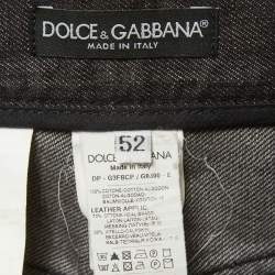Pre Owned Dolce & Gabbana Black Denim Straight Fit Jeans XL/ Waist 37"