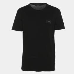 Pre Owned Dolce & Gabbana Black Jersey T-Shirt M