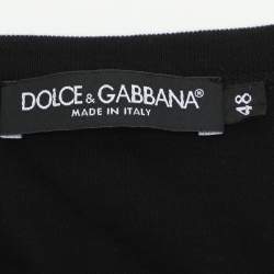 Pre Owned Dolce & Gabbana Black Jersey T-Shirt M