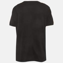 Pre Owned Dolce & Gabbana Black Jersey Crest Applique T-Shirt XL