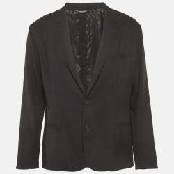 مملوكة مسبقًا بليزر دولتشي أند غابانا خفيف صوف أسود مقاس ضخم جدًا - إكس إكس لارج