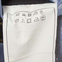 Pre Owned بليزر دولتشي آند غابانا مزدوج الصف بنقشة مربعات زرقاء مقاس متوسط 