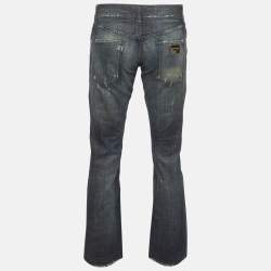 مملوكة مسبقًا Dolce & Gabbana Blue Distressed Denim Jeans S/Waist 32"