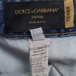 مملوكة مسبقًا Dolce & Gabbana Blue Denim Distressed Jeans M/Waist 33"