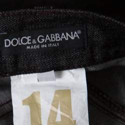 Pre Owned Dolce & Gabbana 14 Gold Black Straight Fit jeans M
