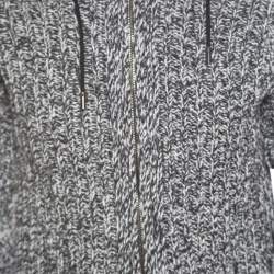 Pre Owned Dolce & Gabbana Grey Melange Wool Quilted Vest Underlay Zip Front Hooded Jacket S