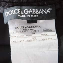 مملوكة مسبقًا Dolce & Gabbana Black Wool Drawstring Detail Track Pants S