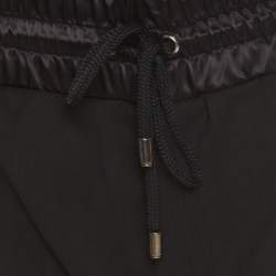 مملوكة مسبقًا Dolce & Gabbana Black Wool Drawstring Detail Track Pants S