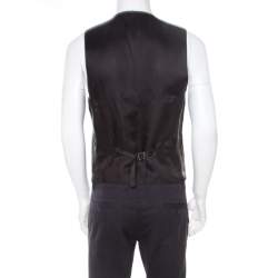 Pre Owned Dolce & Gabbana Black Wool and Silk Tailored Waistcoat M