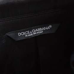 Pre Owned Dolce & Gabbana Black Cathedral Print Cotton Silk Tailored Blazer S