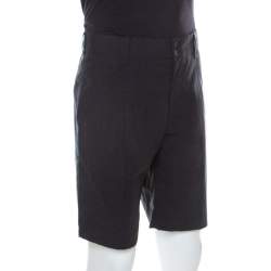 Pre Owned Dolce & Gabbana Grey Micro Houndstooth Cotton Shorts L