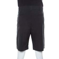 Pre Owned Dolce & Gabbana Grey Micro Houndstooth Cotton Shorts L