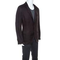 Pre Owned Dolce & Gabbana Brown Linen Blazer XL