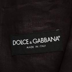 Pre Owned Dolce & Gabbana Brown Linen Blazer XL
