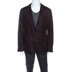 Pre Owned Dolce & Gabbana Brown Linen Blazer XL